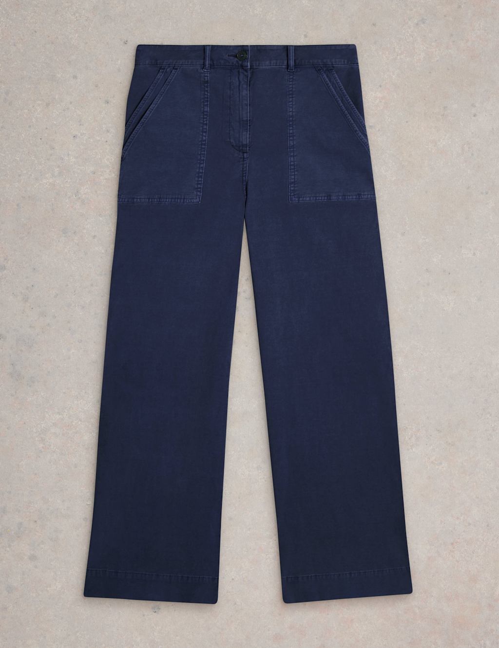 Cotton Rich Wide Leg Chinos With Linen 2 of 6