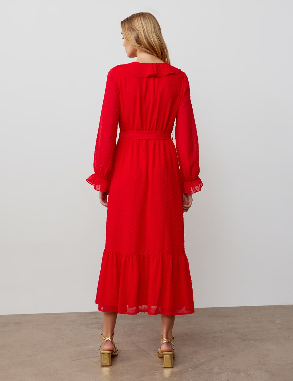 V-Neck Ruffle Midaxi Tiered Dress 3 of 5