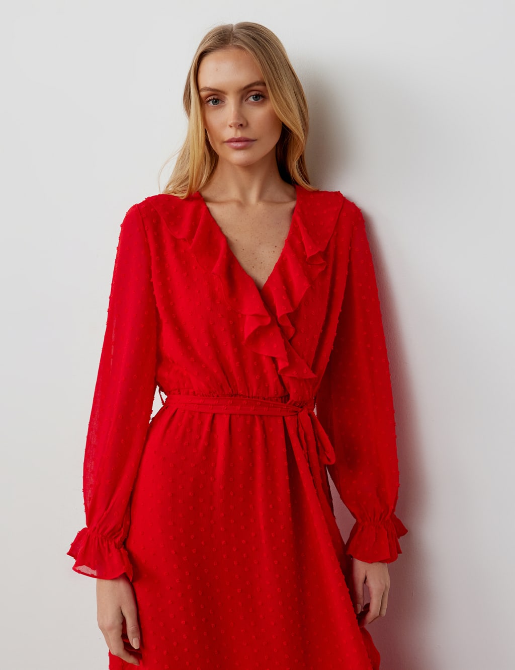 V-Neck Ruffle Midaxi Tiered Dress 4 of 5