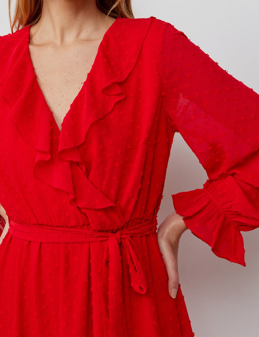 V-Neck Ruffle Midaxi Tiered Dress 5 of 5