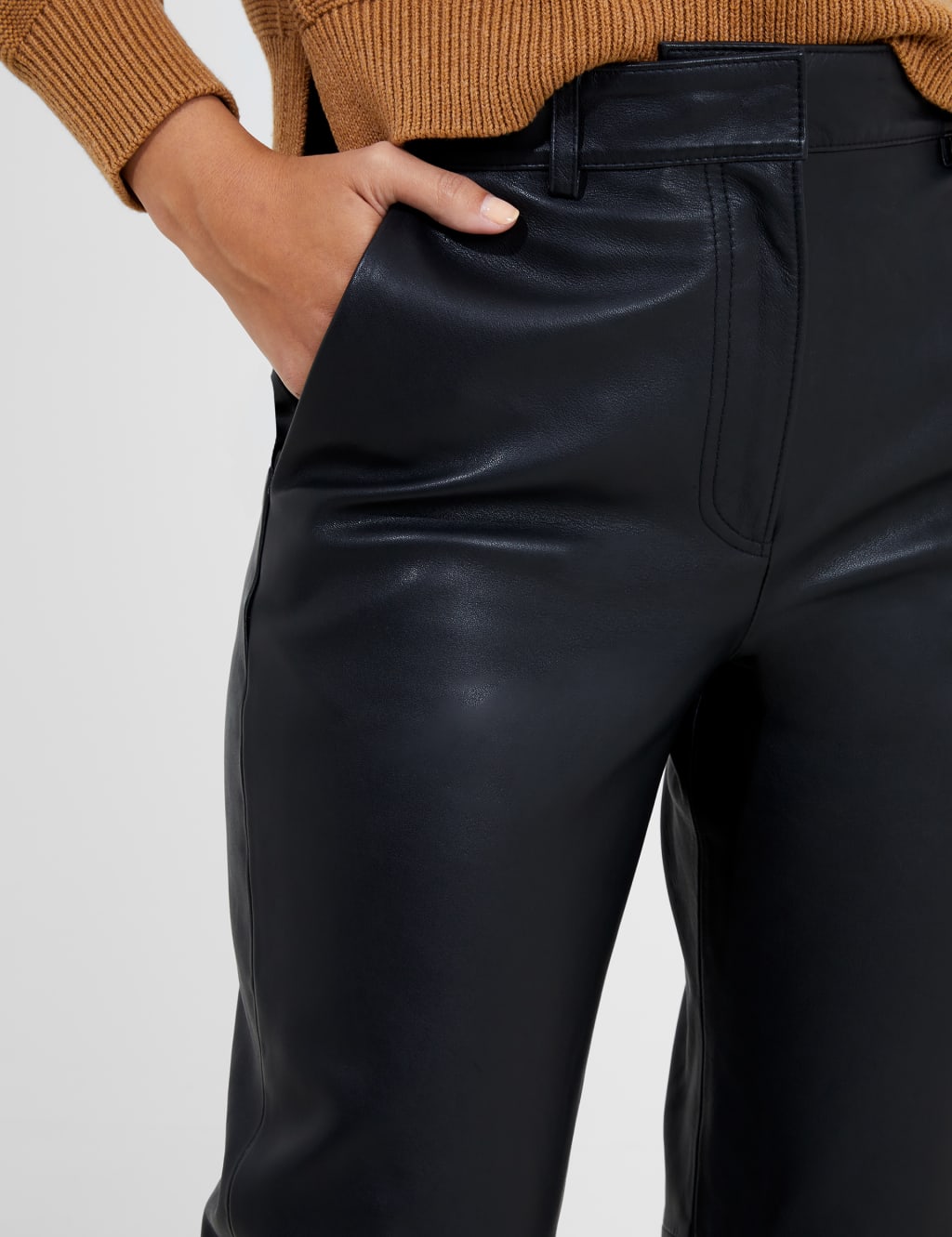 Ankle grazer leather trousers best sale