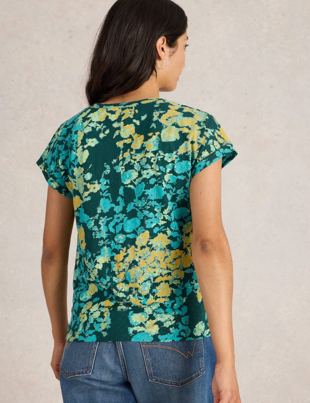 Pure Cotton Floral Notch Neck Top 4 of 6