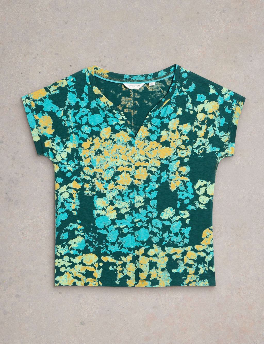 Pure Cotton Floral Notch Neck Top 2 of 6