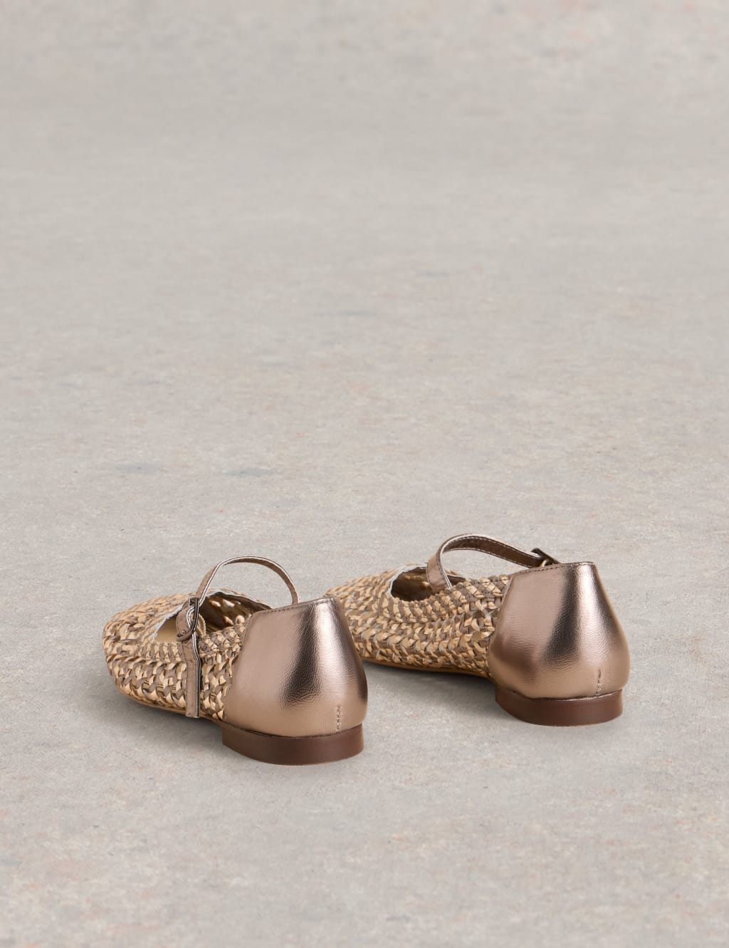 Leather Metallic Woven Ballerina 3 of 4