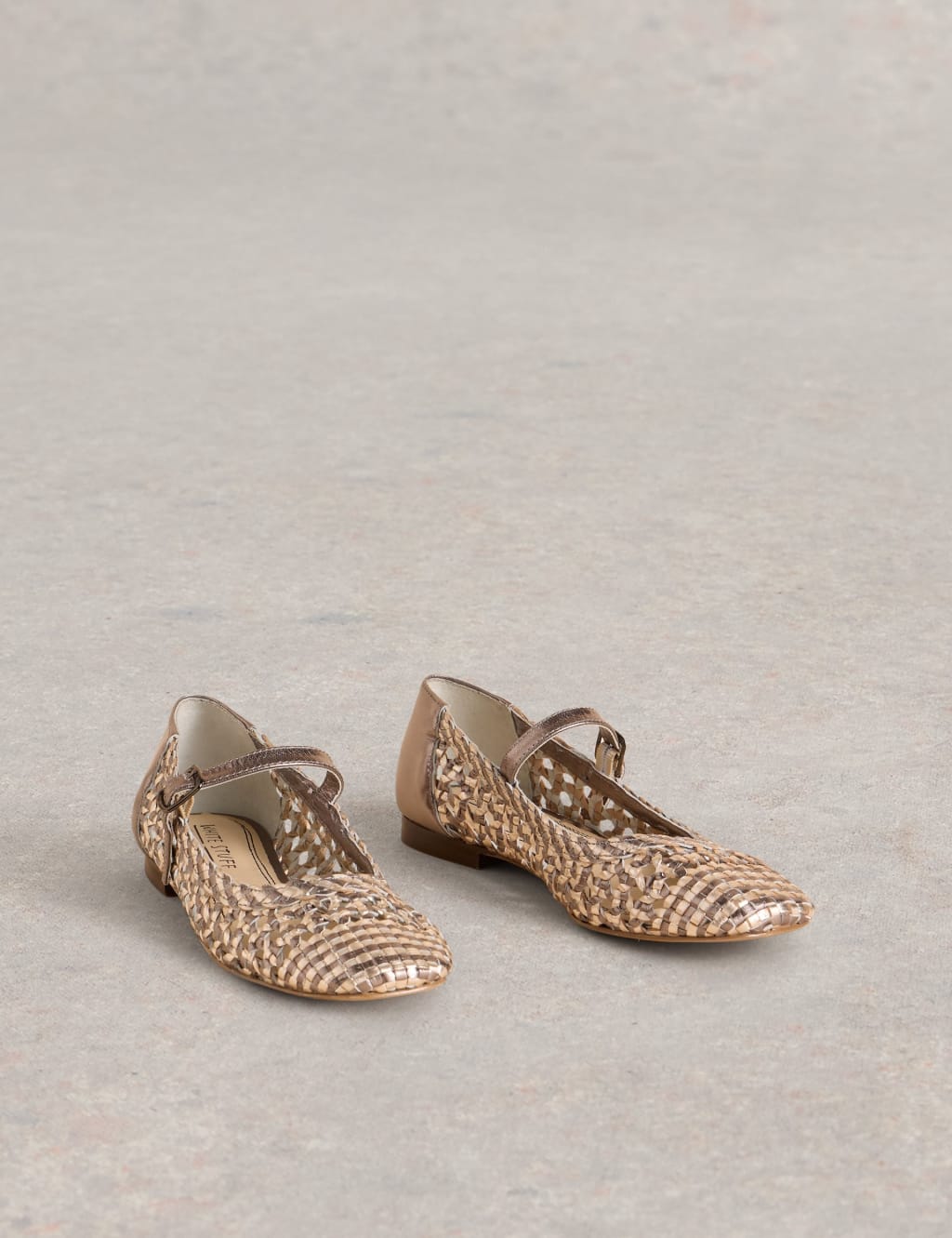 Leather Metallic Woven Ballerina 2 of 4