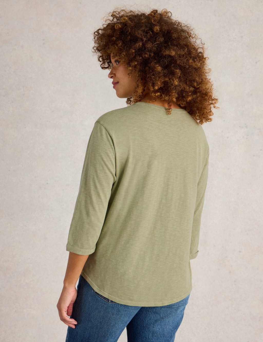 Pure Cotton Round Neck Button Detail Shirt 4 of 6