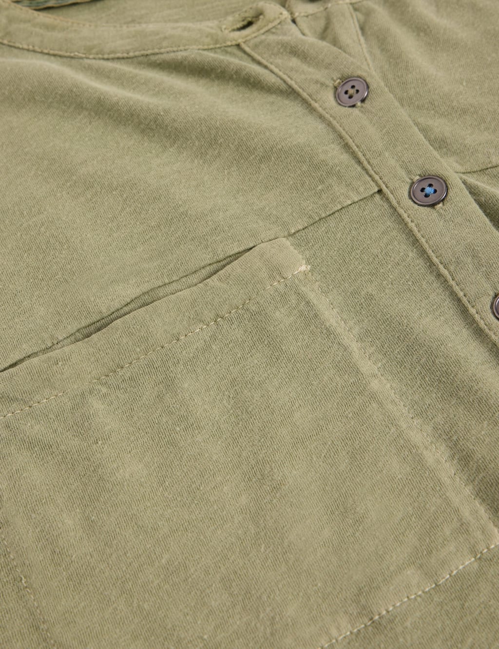 Pure Cotton Round Neck Button Detail Shirt 6 of 6