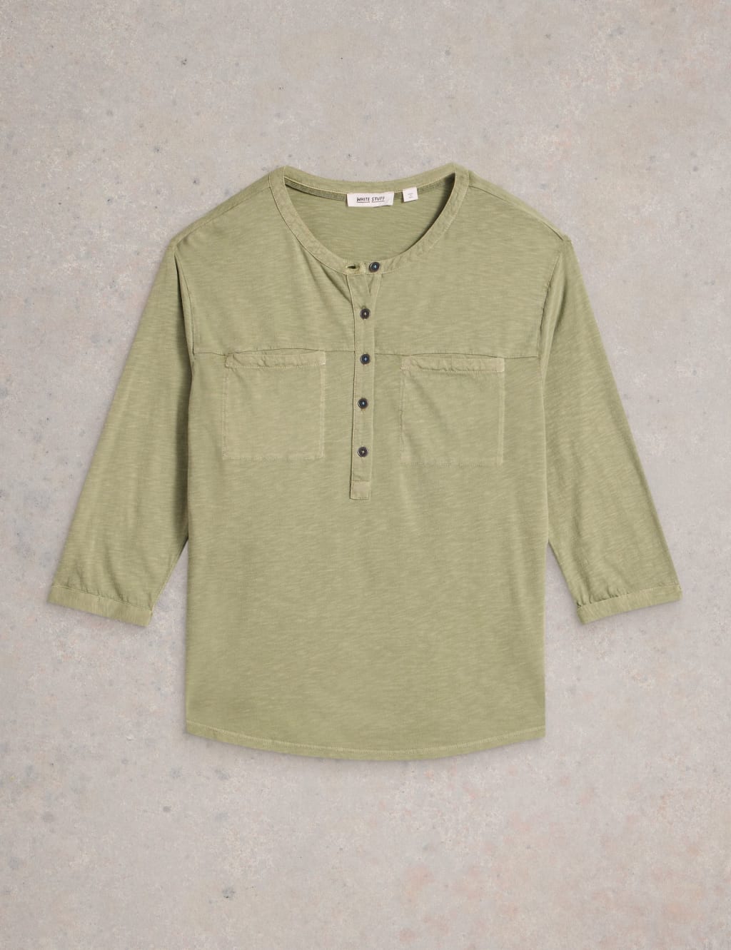Pure Cotton Round Neck Button Detail Shirt 2 of 6