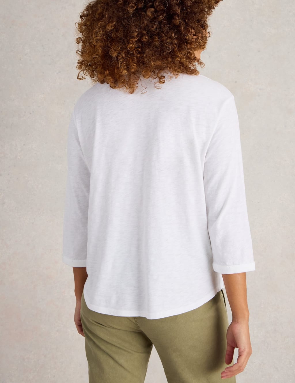 Pure Cotton Round Neck Button Detail Shirt 4 of 6