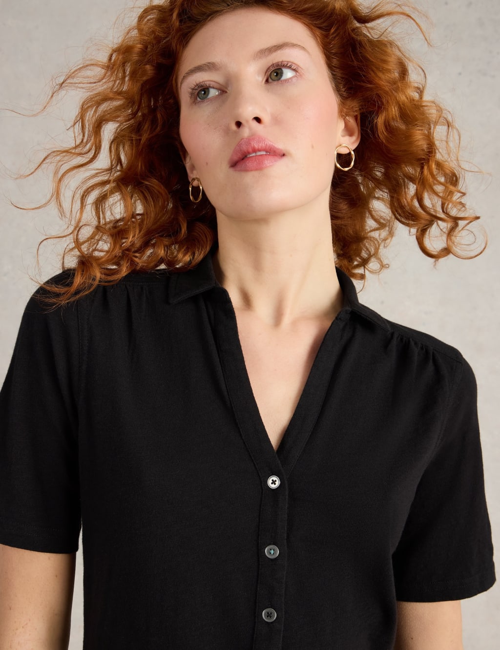 Pure Cotton Jersey Collared Top 5 of 6