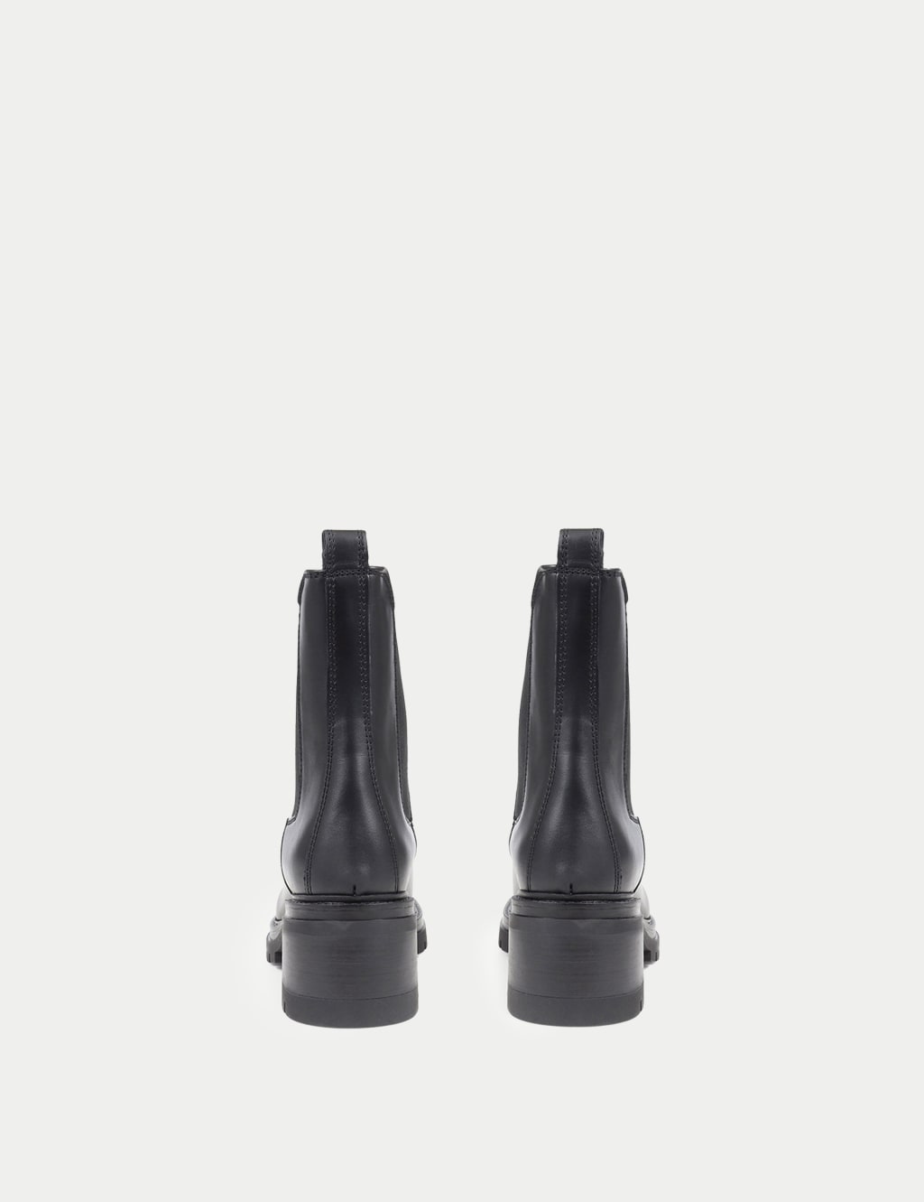 Leather Chelsea Block Heel Ankle Boots 5 of 6