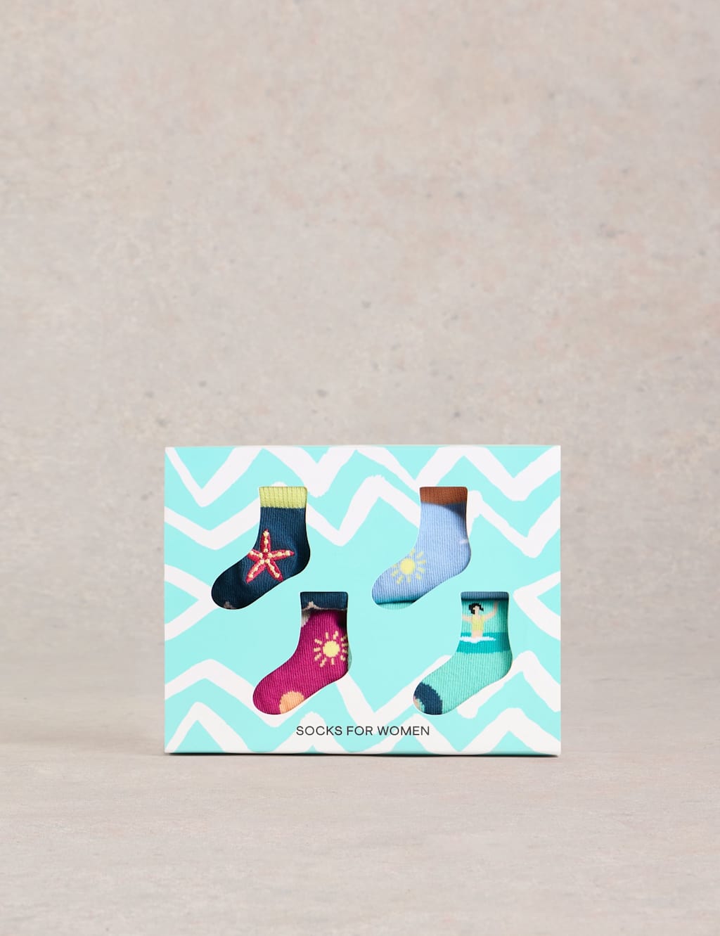 4pk Cotton Rich Seaside Ankle High Socks 2 of 4