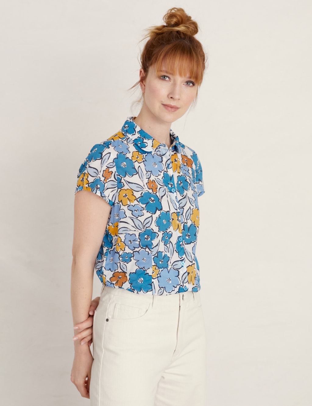 Cotton Rich Floral Short Sleeve Shirt 1 of 5