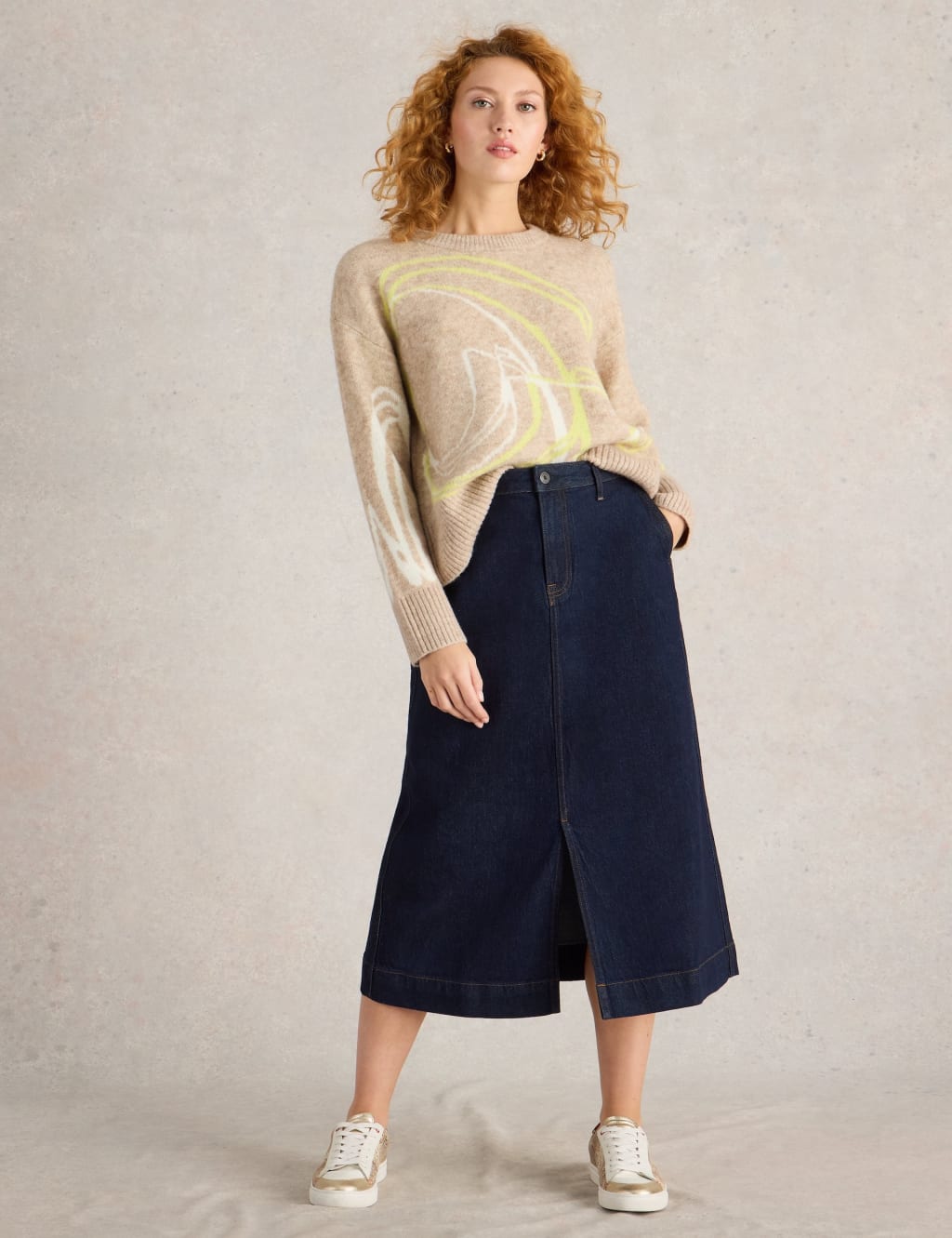 Denim Midi Skirt 3 of 7