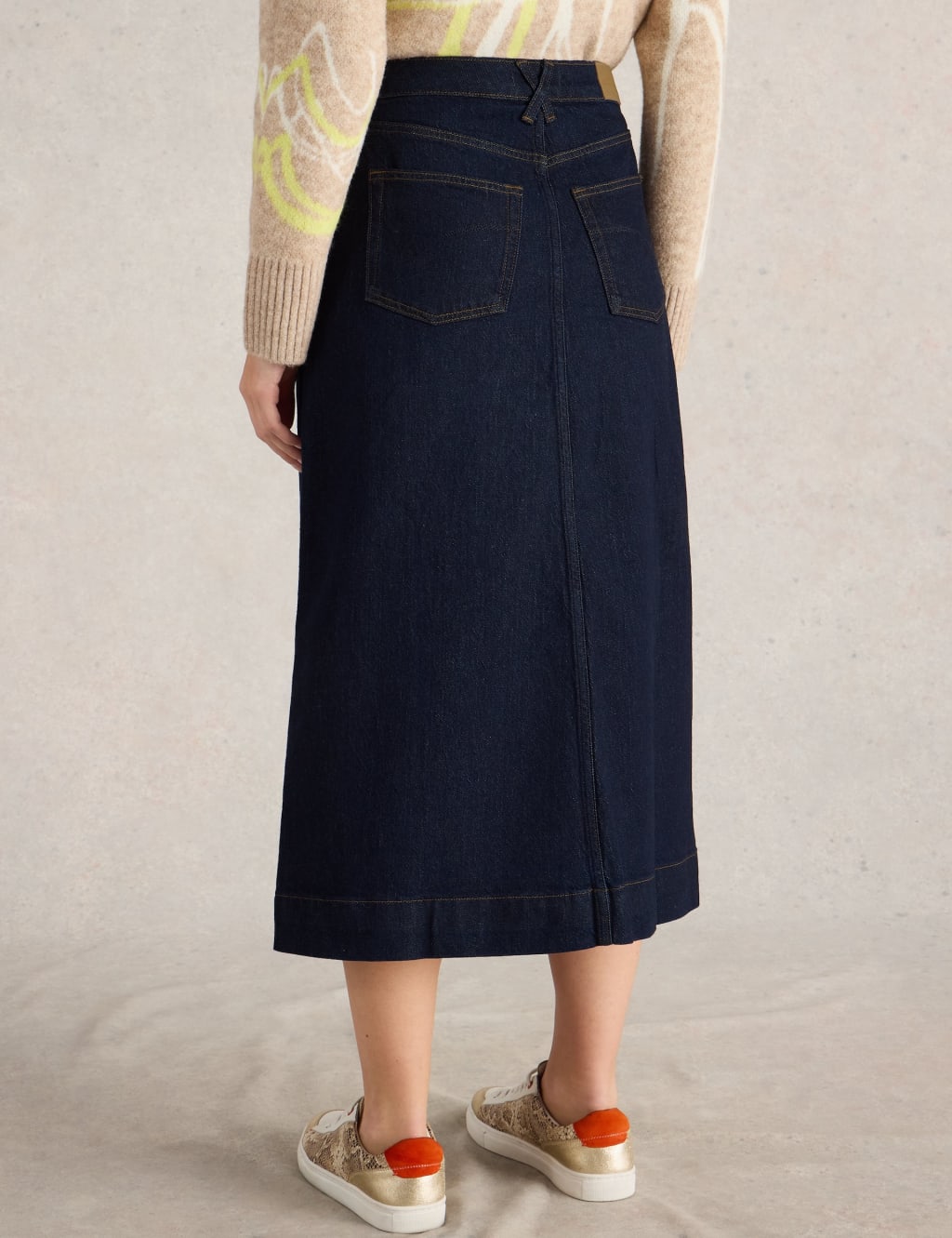 Denim Midi Skirt 4 of 7