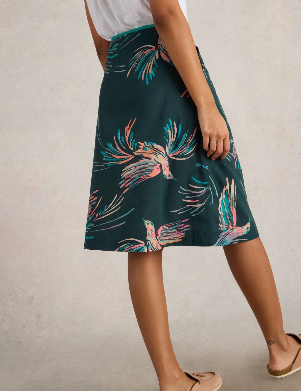 Pure Cotton Printed Reversible A-Line Skirt 4 of 7