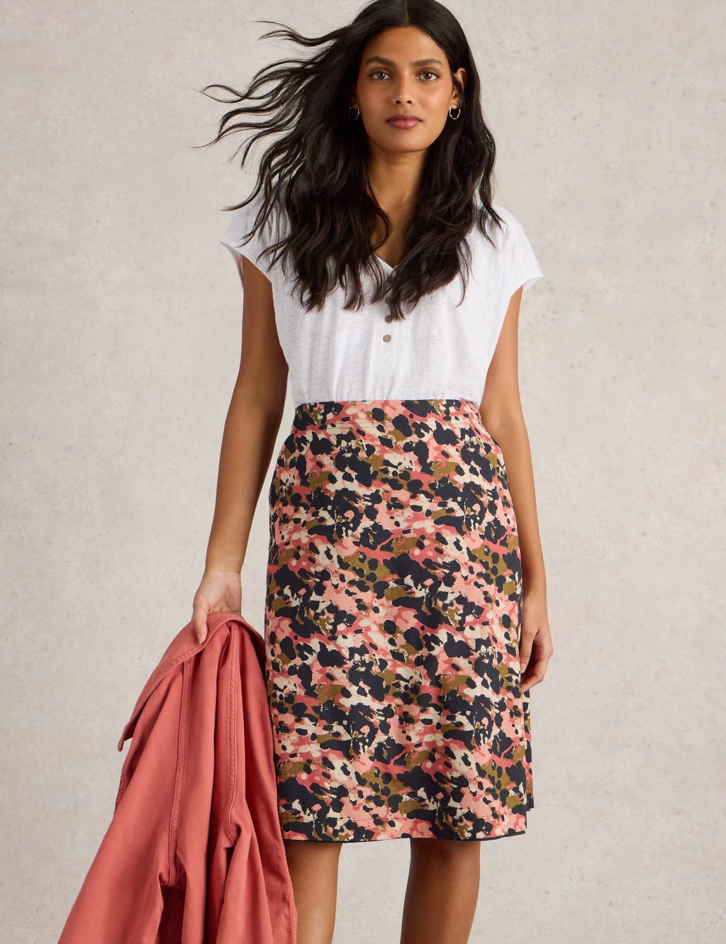 Pure Cotton Printed Reversible A-Line Skirt 7 of 7
