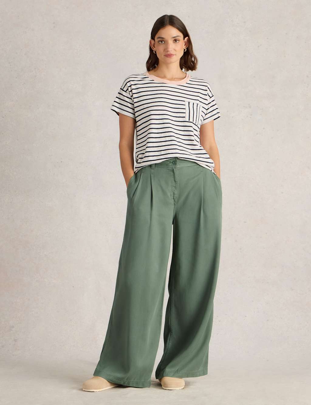 Wool Blend Wide Leg Trousers 4 of 7