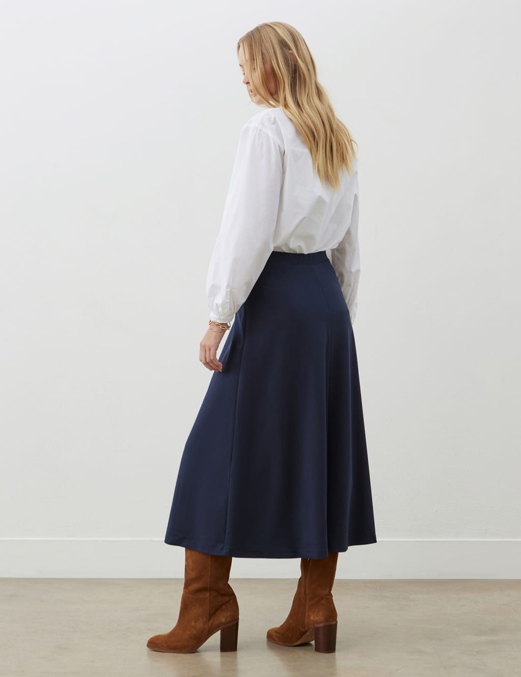 Ponte Jersey Midi A-Line Skirt 3 of 5