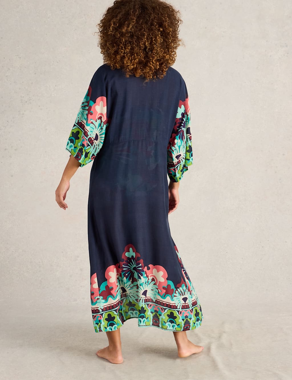 Printed V-Neck Midaxi Kimono 5 of 7