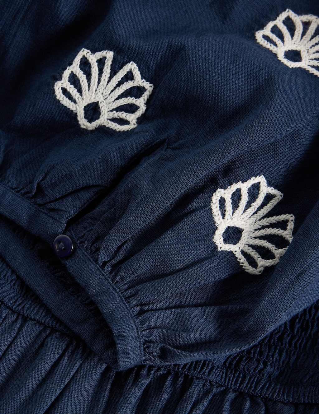 Cotton Linen Blend Embroidered Jumpsuit 6 of 6