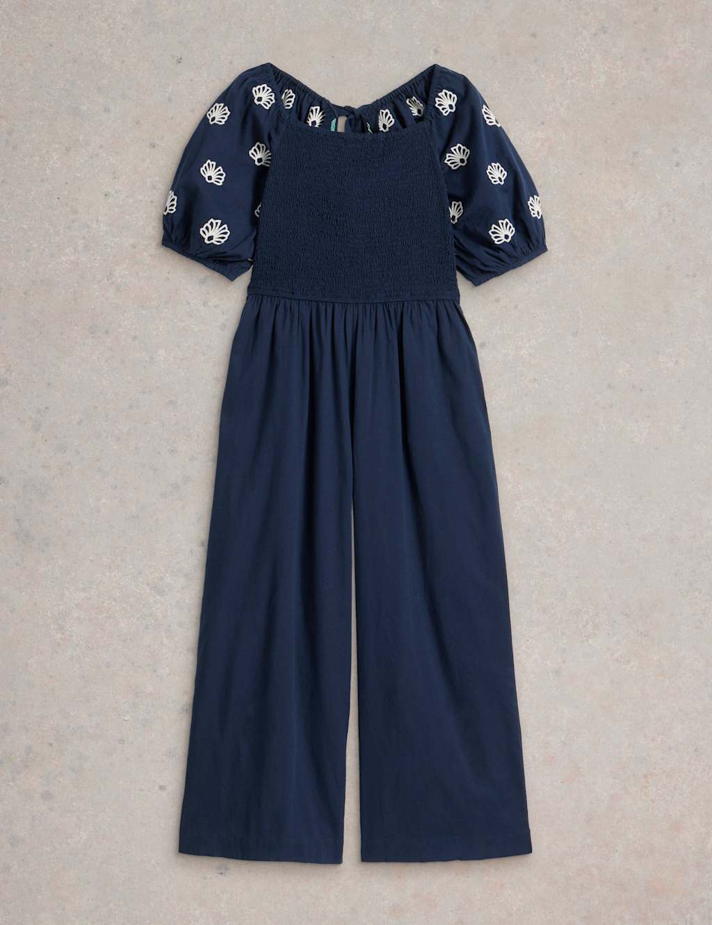 Cotton Linen Blend Embroidered Jumpsuit 2 of 6
