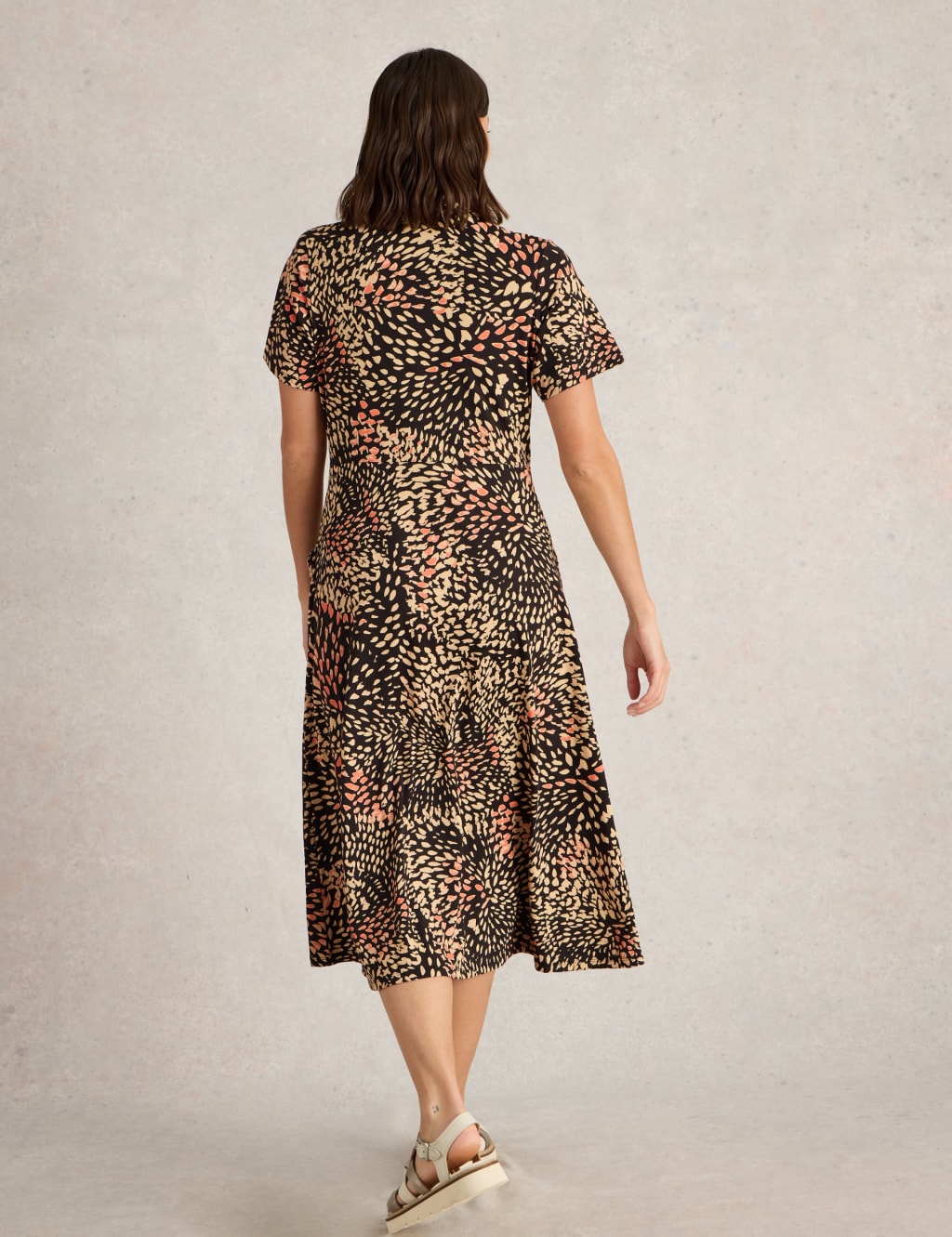 Jersey Printed Button Through Midi Dress 5 of 7
