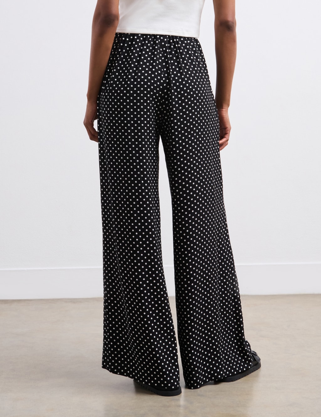Polka Dot Wide Leg Trousers 4 of 4
