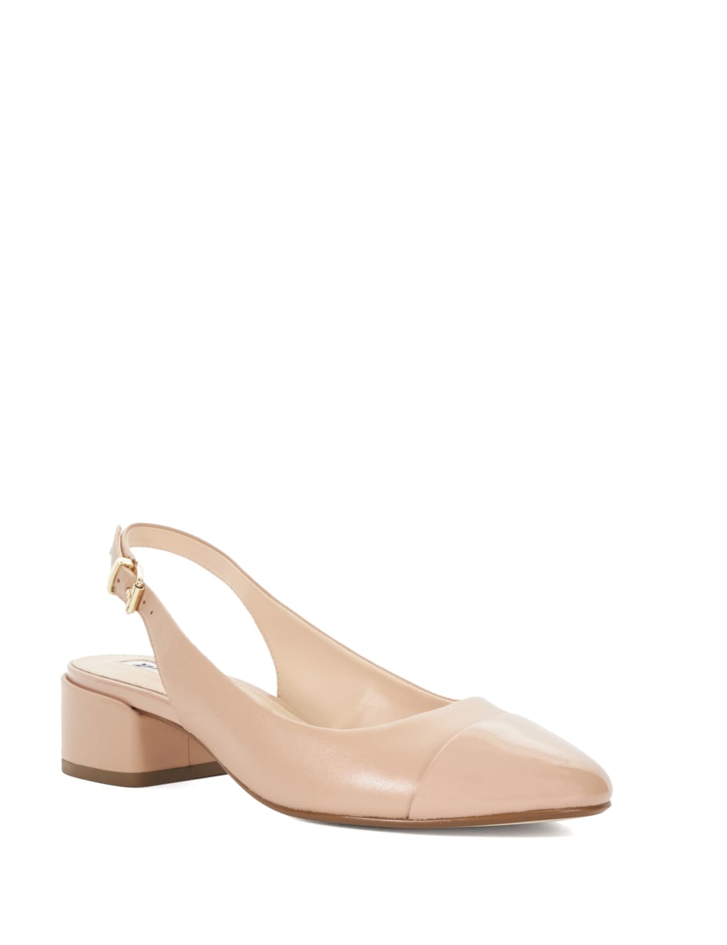 Leather Block Heel Slingback Shoes 2 of 5