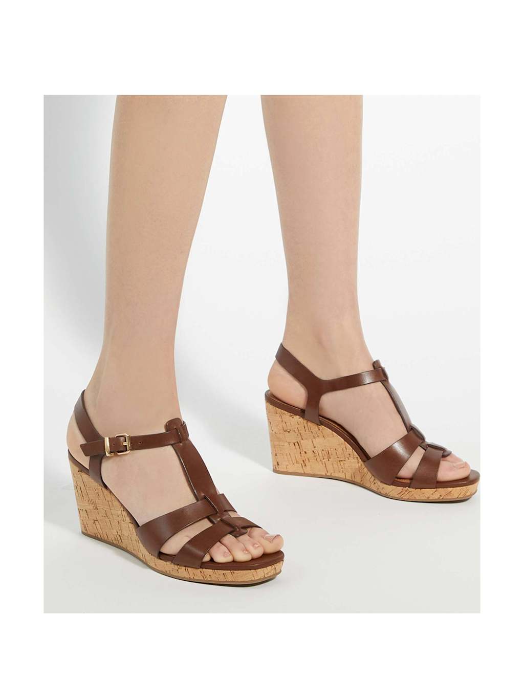 Leather T Bar Wedge Espadrilles 2 of 6