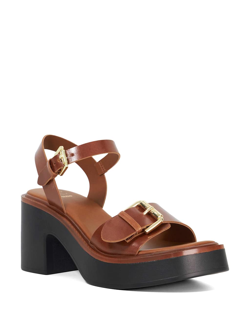 Leather Chunky Block Heel Platform Sandals 3 of 5