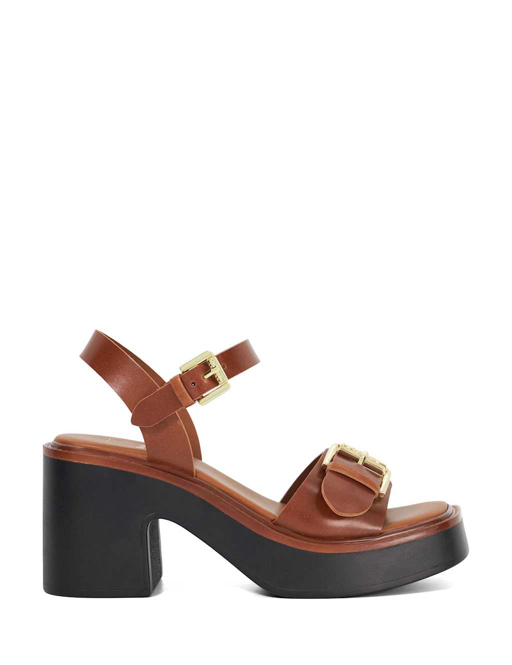 Leather Chunky Block Heel Platform Sandals 1 of 5