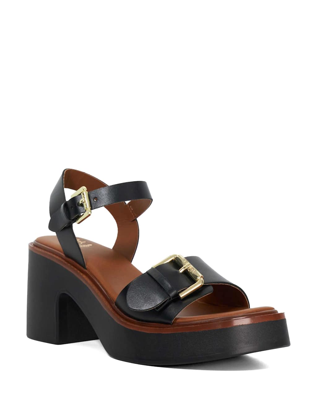 Leather Chunky Block Heel Platform Sandals 3 of 5