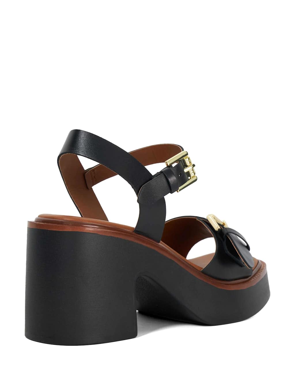 Leather Chunky Block Heel Platform Sandals 4 of 5