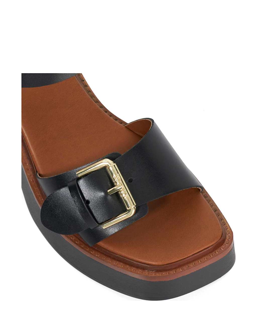 Leather Chunky Block Heel Platform Sandals 5 of 5