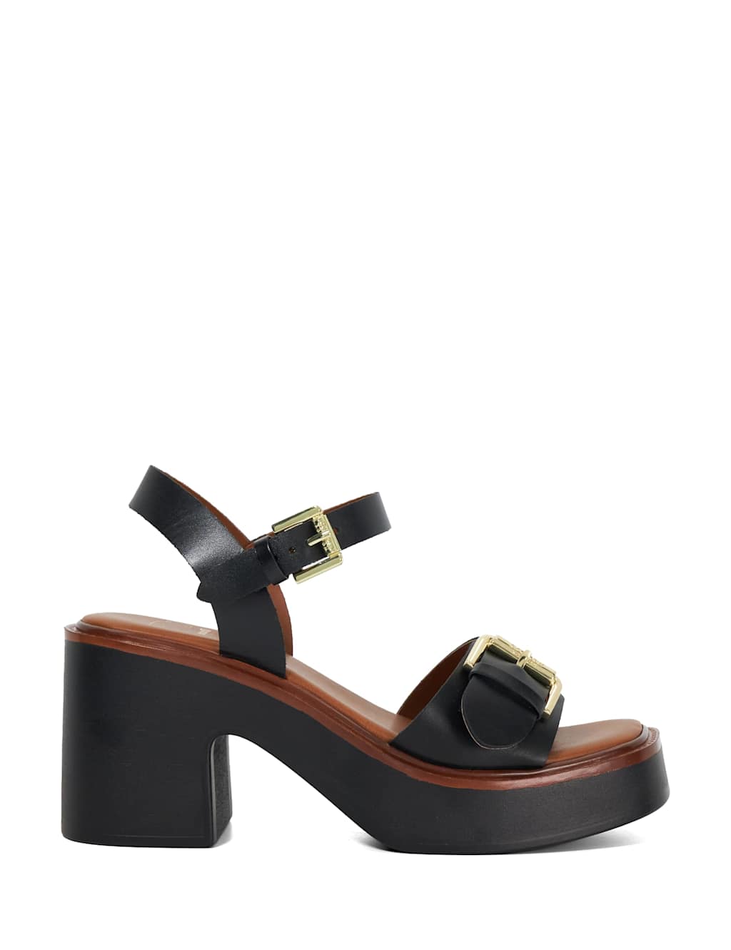 Leather Chunky Block Heel Platform Sandals 1 of 5