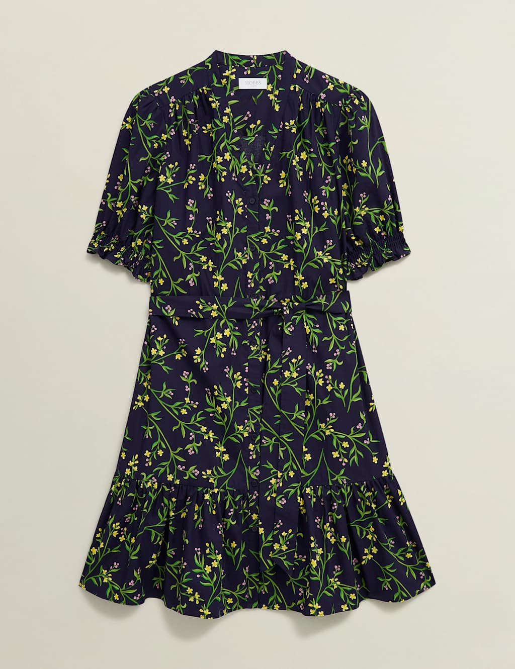 Pure Cotton Floral V-Neck Skater Dress 2 of 7