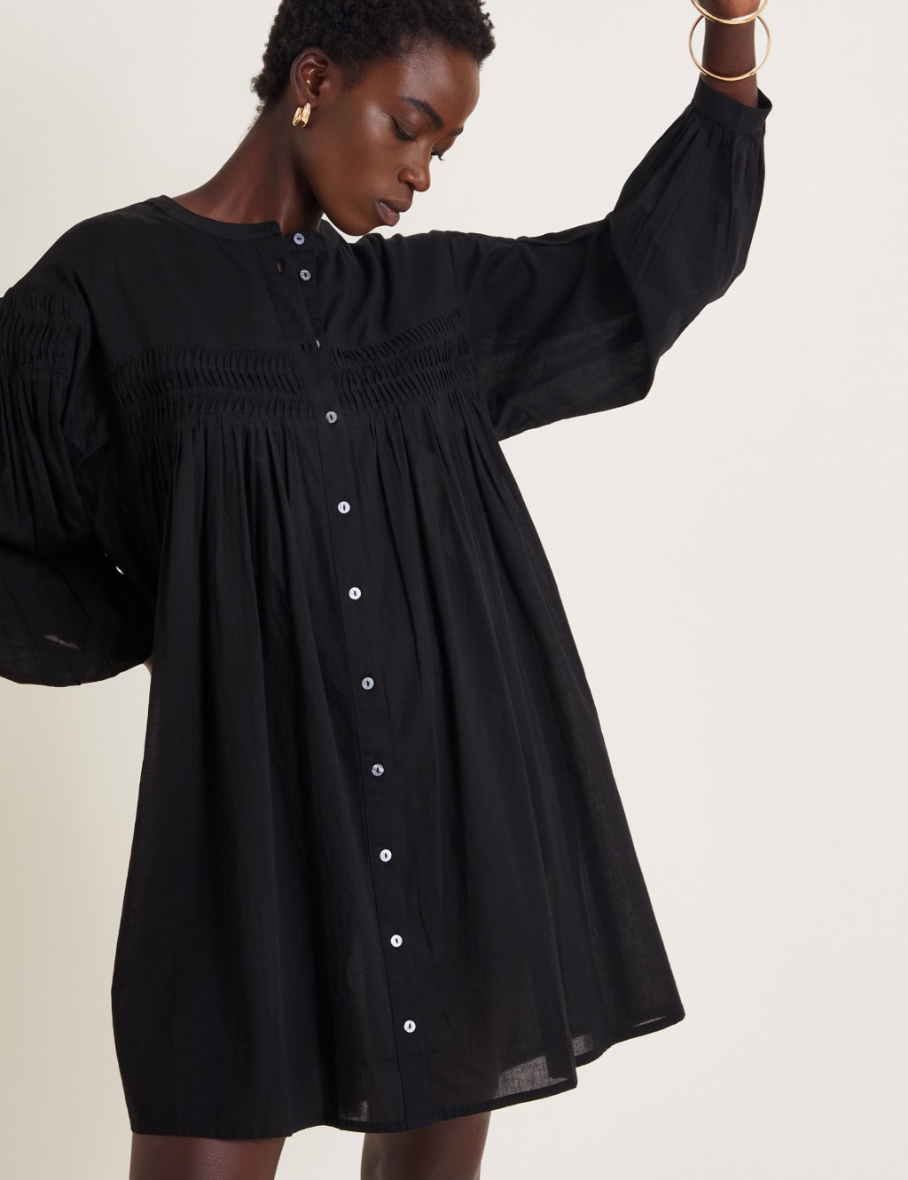 Pure Cotton Mini Shirt Dress Monsoon M S