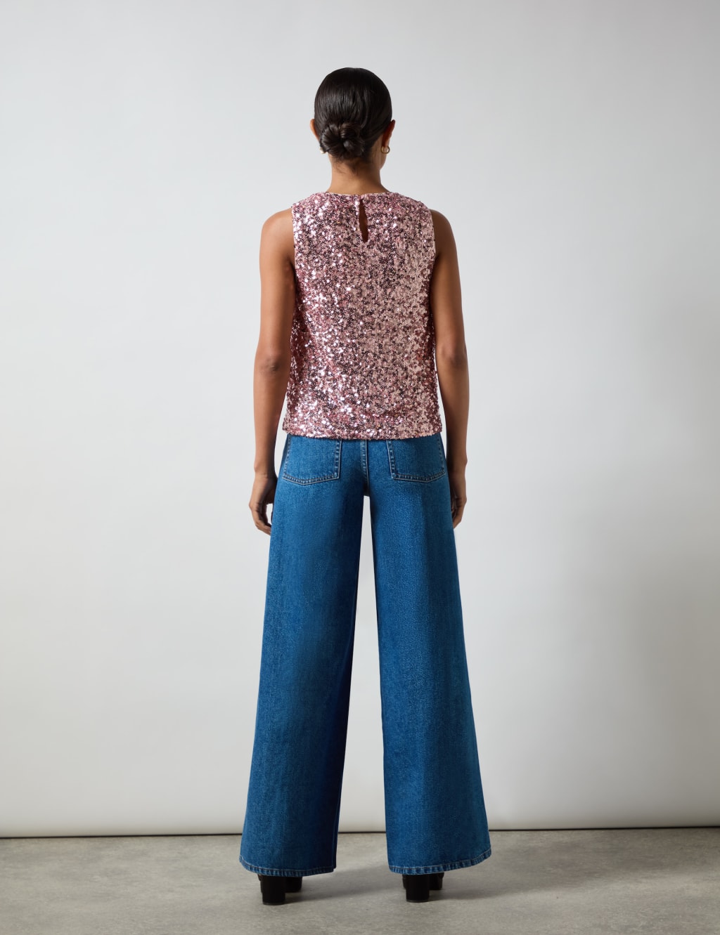 Sequin Round Neck Shell Top 3 of 5