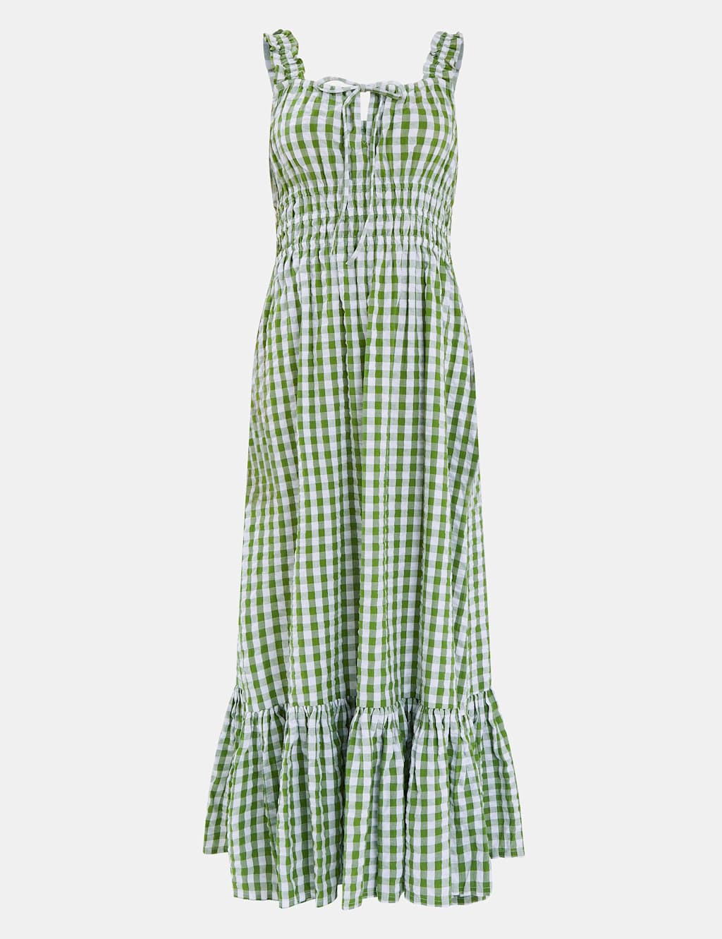Pure Cotton Gingham Square Neck Maxi Dress 2 of 4