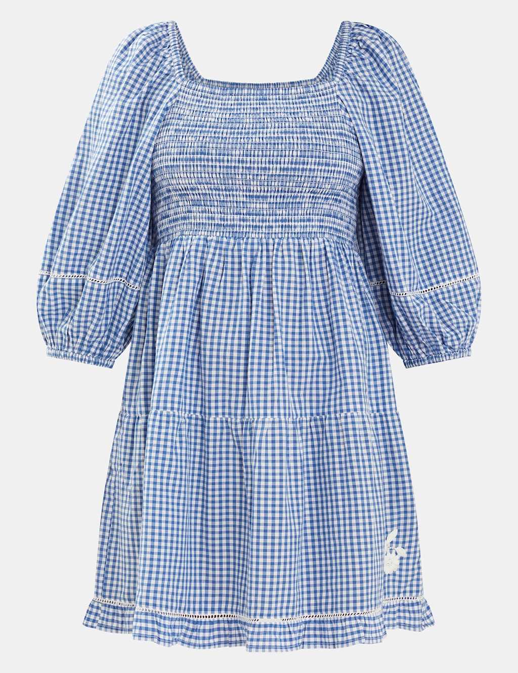 Pure Cotton Gingham Square Neck Mini Dress 2 of 4