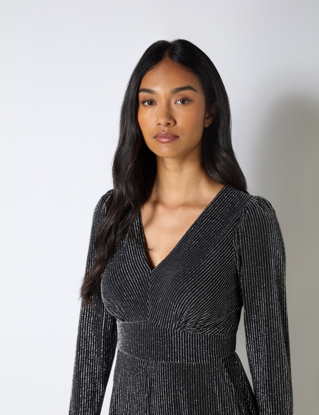 Sparkly Long Sleeve Wide Leg Jumpsuit