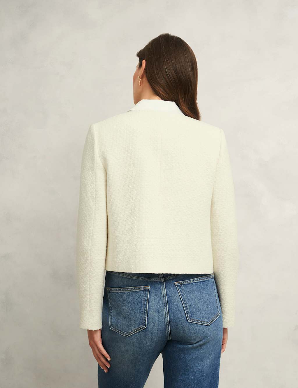 Cotton Rich Textured Collarless Jacket 4 of 6
