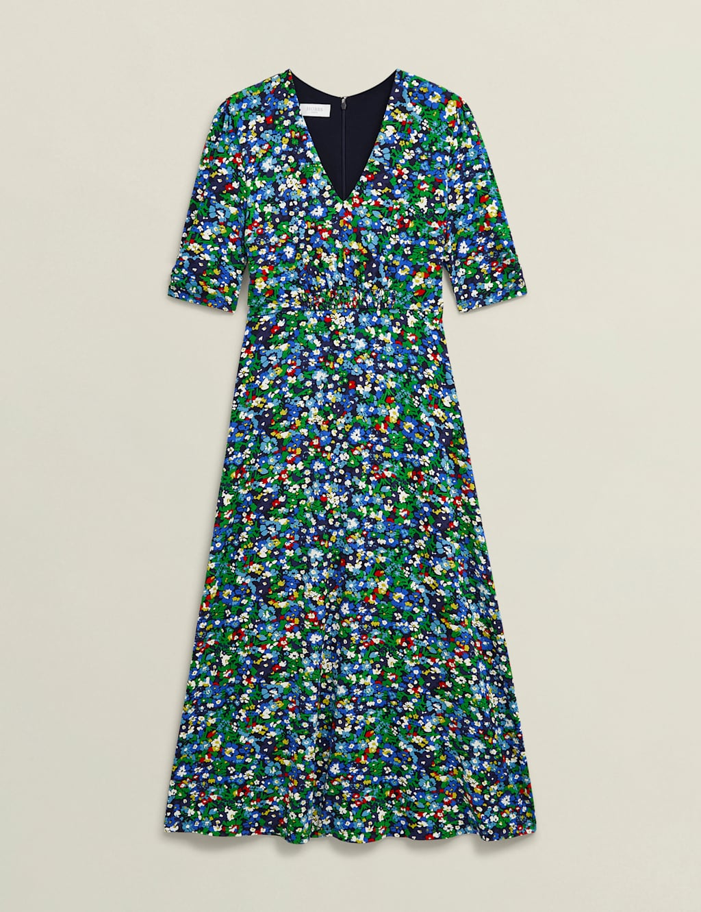 Jersey Floral V-Neck Midi Tea Dress 2 of 8