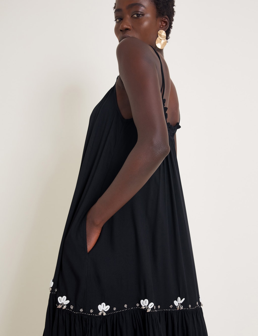 Embellished Midi Smock Dress Monsoon M S