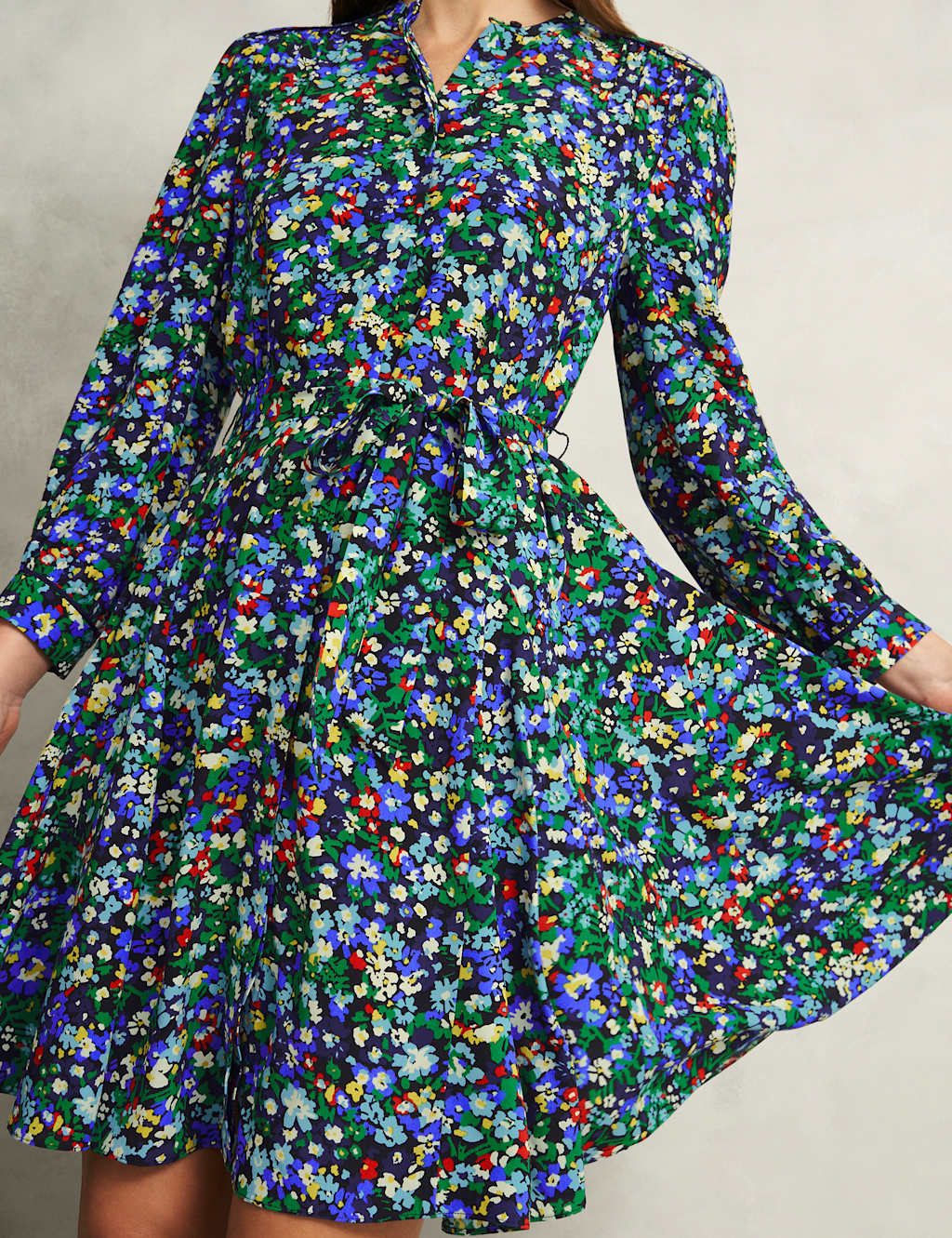 Floral Blouson Sleeve Mini Skater Dress 9 of 10