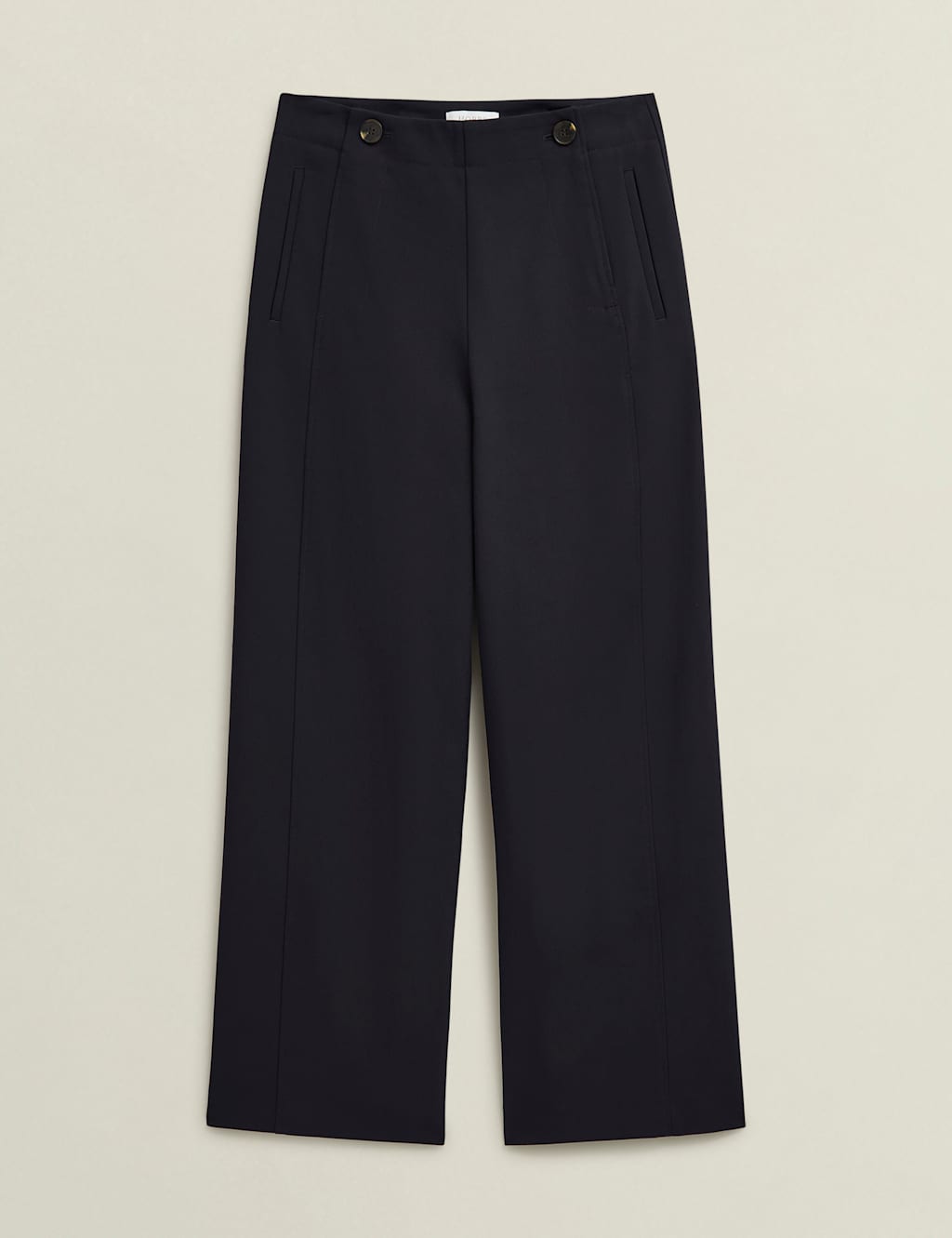 Kimmi Cotton Rich Wide Leg Cropped Trousers 2 of 6