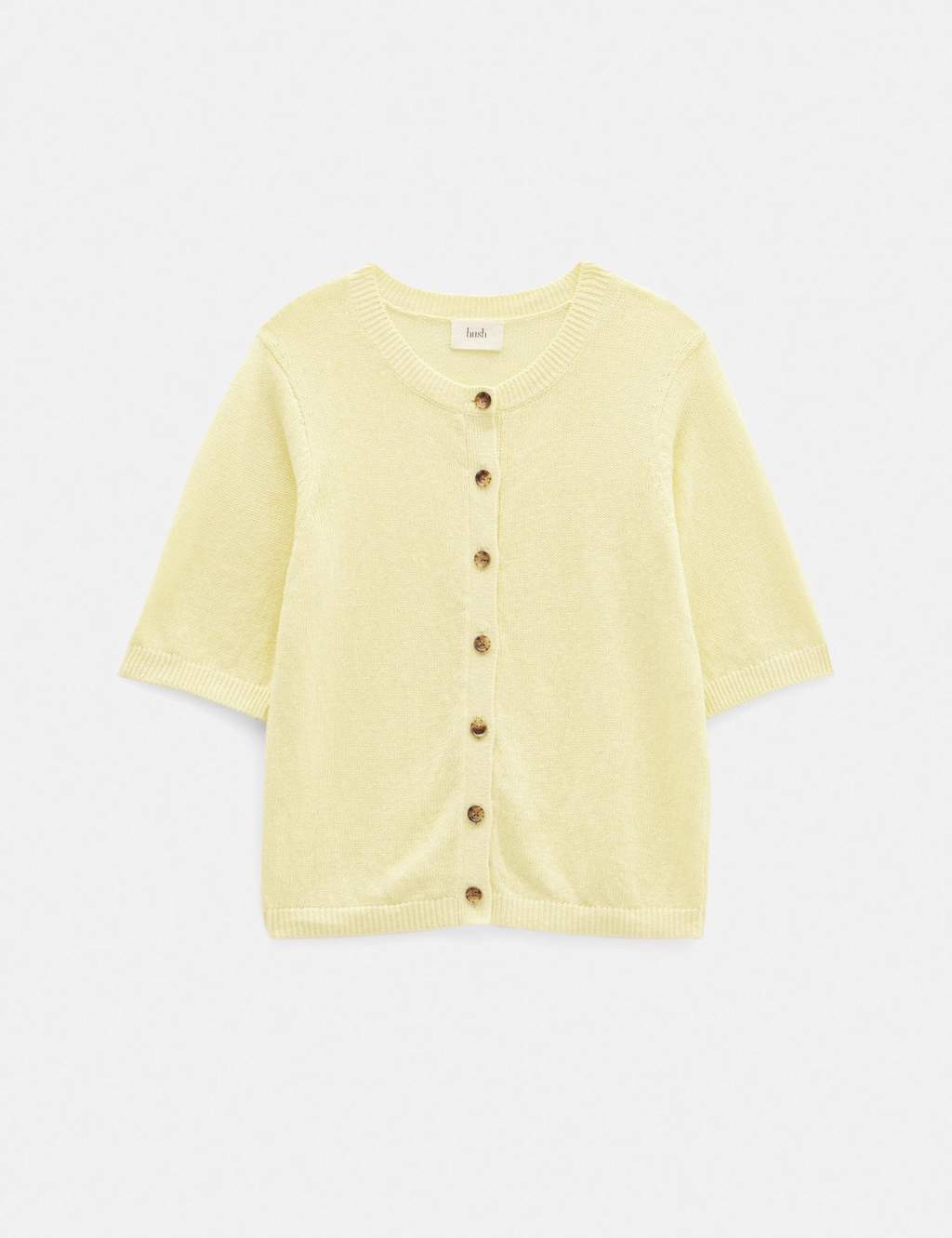 Linen Blend Crew Neck Button Through Cardigan 2 of 5