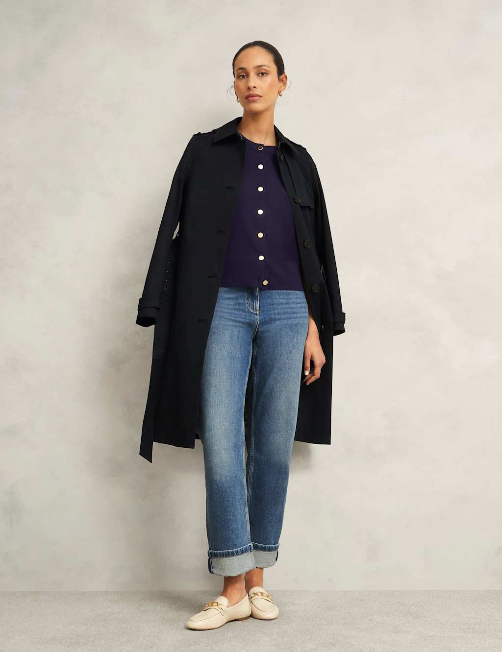 Crew Neck Cardigan with Wool 4 of 8