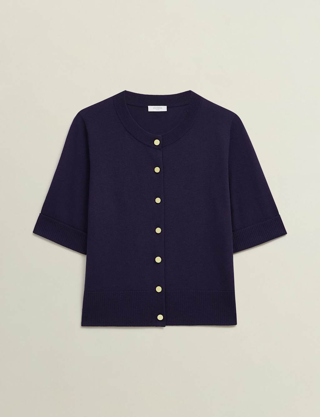 Crew Neck Cardigan with Wool 2 of 8